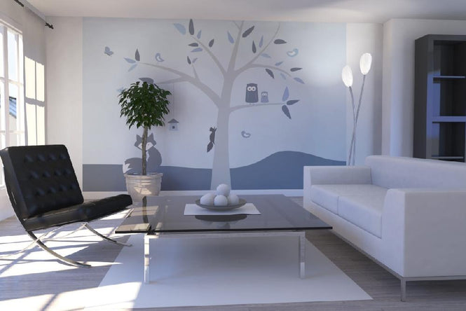 PHOTOWALL / Animal Tree Blue (e22034)