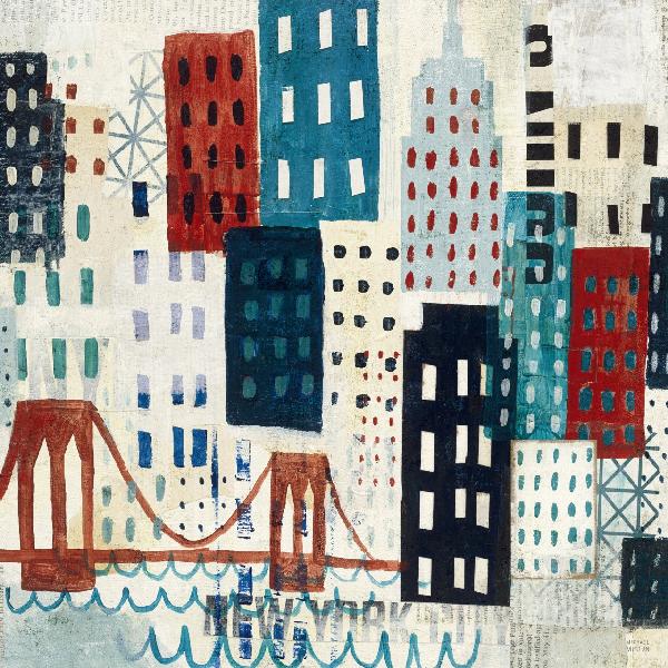 PHOTOWALL / New York Skyline Collage - Blue I (e22264)