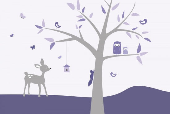 PHOTOWALL / Animal Tree Purple Deer (e22375)