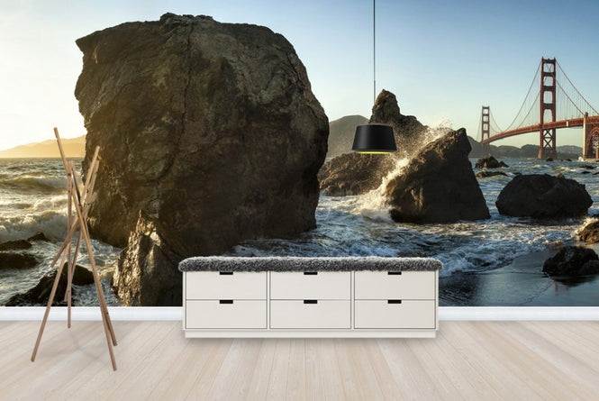 PHOTOWALL / Rocks and the Golden Gate (e22407)