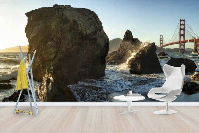 PHOTOWALL / Rocks and the Golden Gate (e22407)