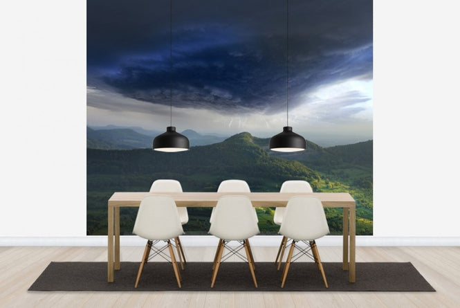 PHOTOWALL / Green Landscape Thunderstorm (e22434)