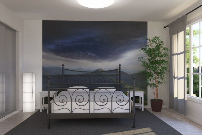 PHOTOWALL / Green Landscape Thunderstorm (e22434)