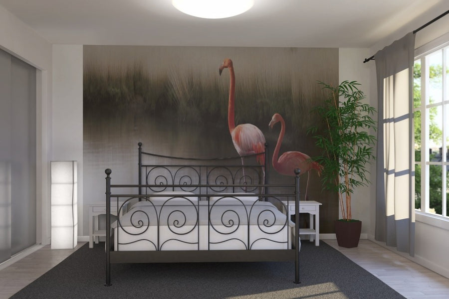 PHOTOWALL / Two Pink Flamingos (e22474)