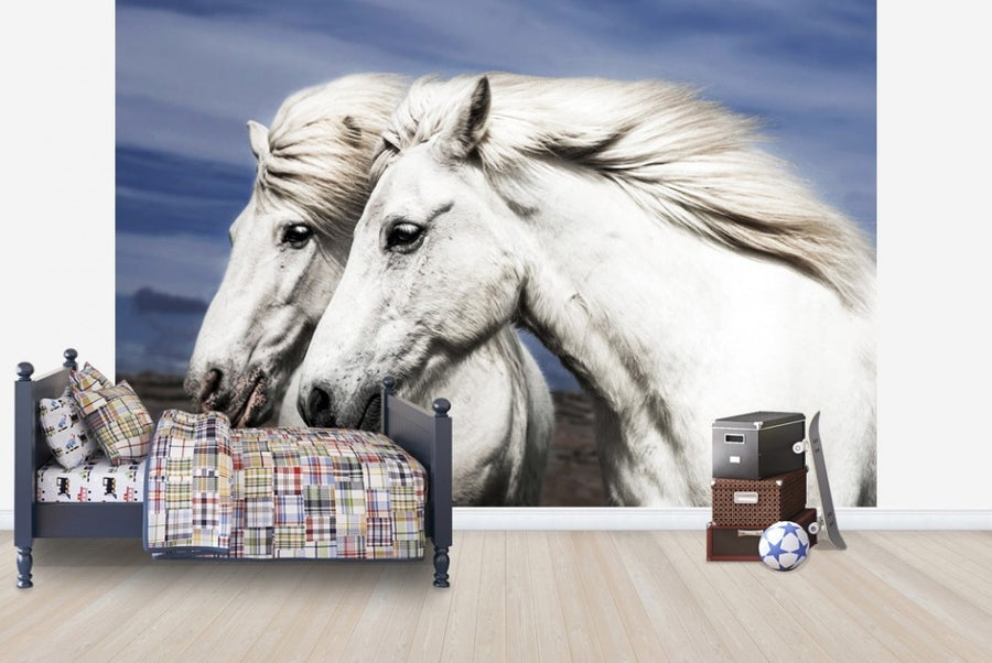 PHOTOWALL / Two Beautiful White Horses (e22534)