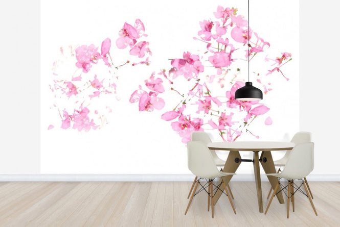 PHOTOWALL / Pink Floral flow (e22598)