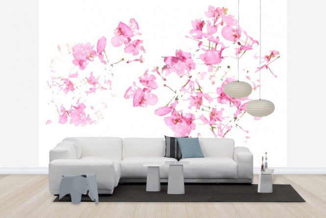 PHOTOWALL / Pink Floral flow (e22598)