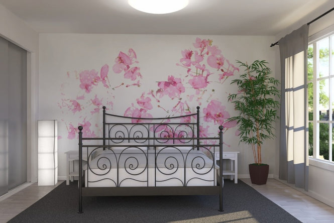 PHOTOWALL / Pink Floral flow (e22598)