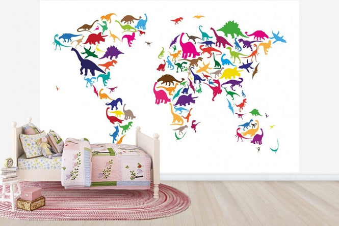 PHOTOWALL / Dinosaur World Map (e22674)