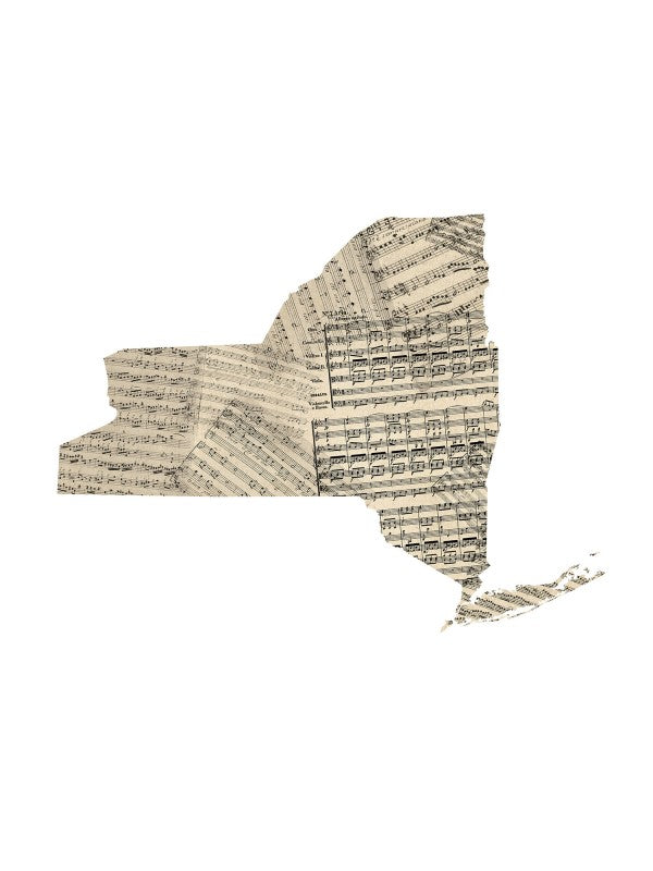 PHOTOWALL / New York Old Music Sheet Map (e22697)