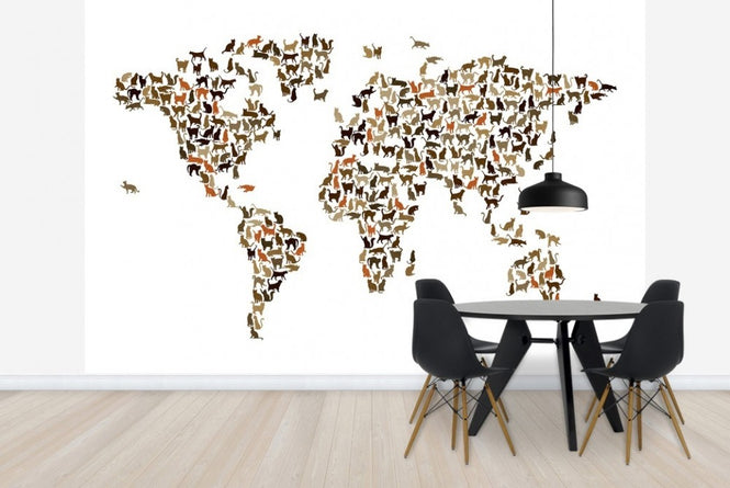 PHOTOWALL / Cats World Map (e22699)