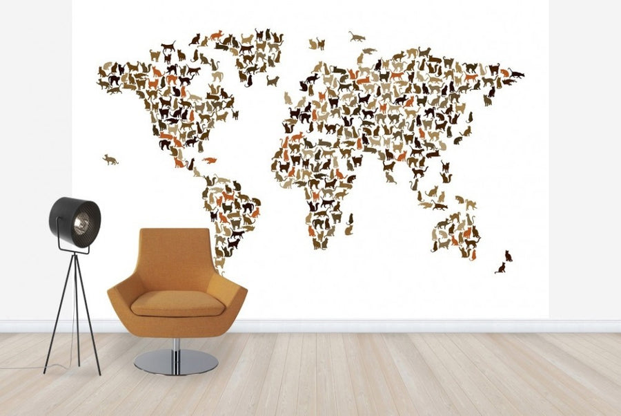 PHOTOWALL / Cats World Map (e22699)
