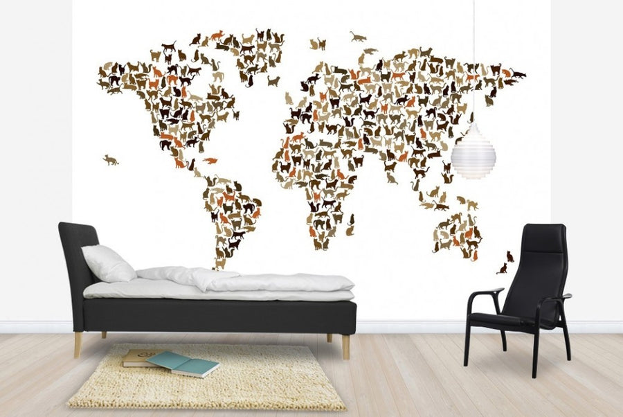 PHOTOWALL / Cats World Map (e22699)