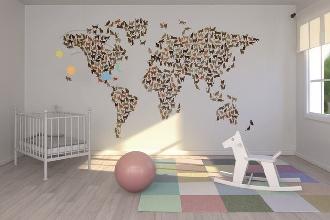 PHOTOWALL / Cats World Map (e22699)