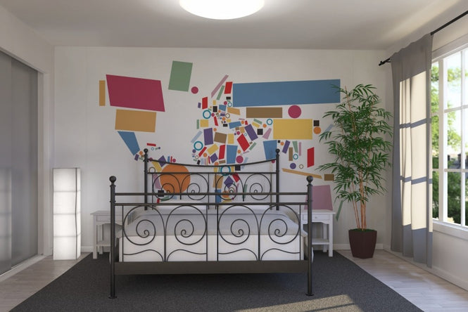 PHOTOWALL / Abstract World Map Squares (e22702)