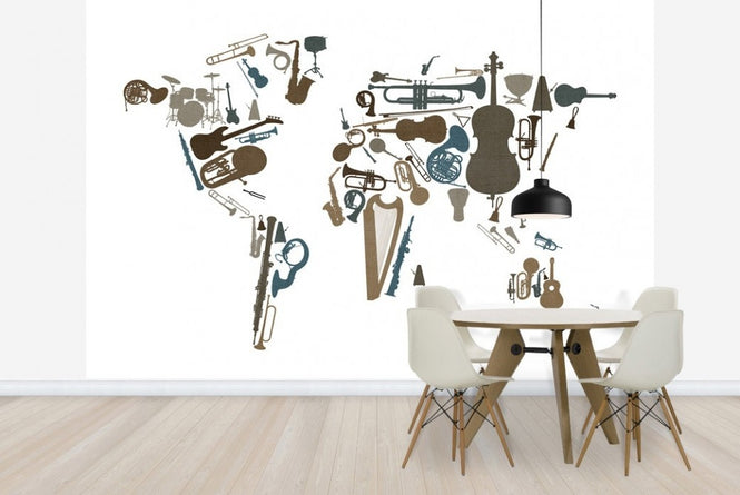 PHOTOWALL / Music Instruments World Map (e22705)