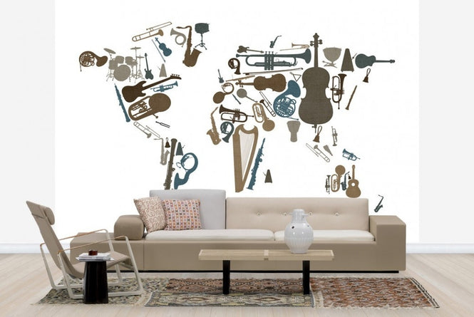PHOTOWALL / Music Instruments World Map (e22705)