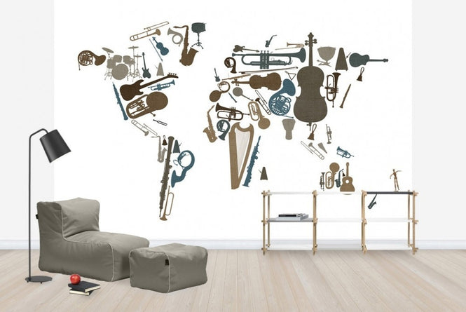 PHOTOWALL / Music Instruments World Map (e22705)