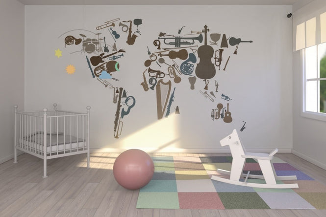 PHOTOWALL / Music Instruments World Map (e22705)