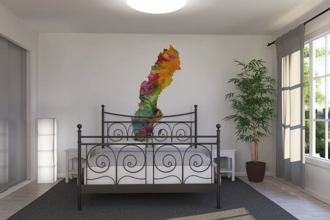 PHOTOWALL / Sweden Watercolor Map (e22709)