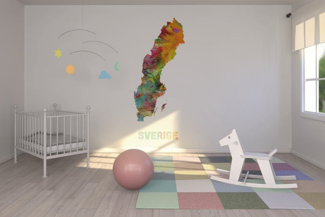 PHOTOWALL / Sweden Watercolor Map (e22709)