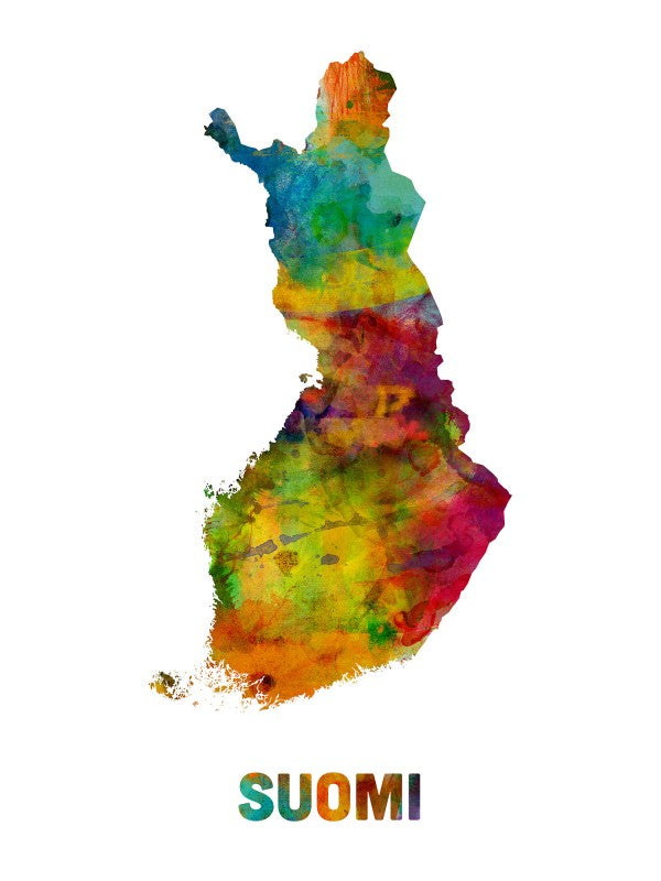 PHOTOWALL / Finland Watercolor Map (e22711)