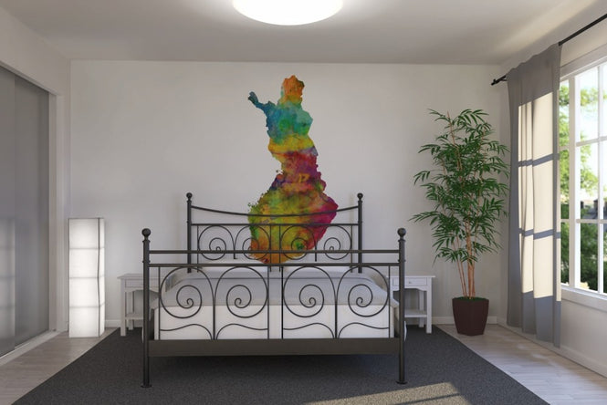 PHOTOWALL / Finland Watercolor Map (e22711)