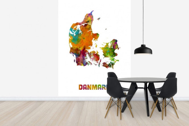 PHOTOWALL / Denmark Watercolor Map (e22712)
