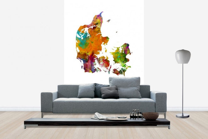 PHOTOWALL / Denmark Watercolor Map (e22712)