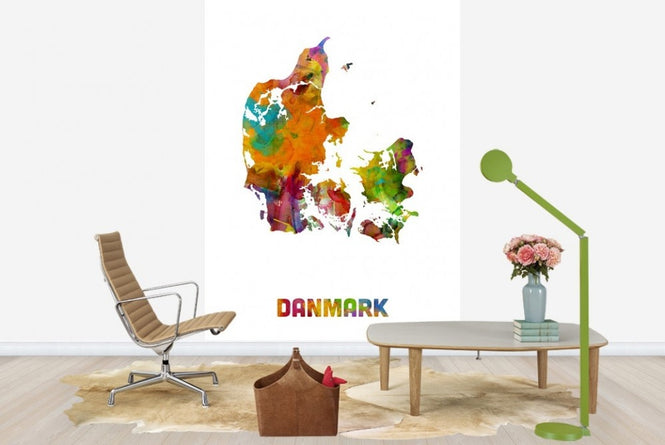 PHOTOWALL / Denmark Watercolor Map (e22712)