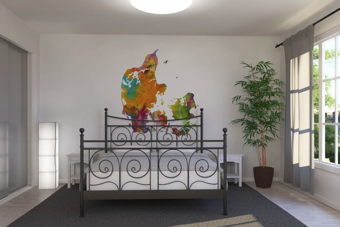 PHOTOWALL / Denmark Watercolor Map (e22712)