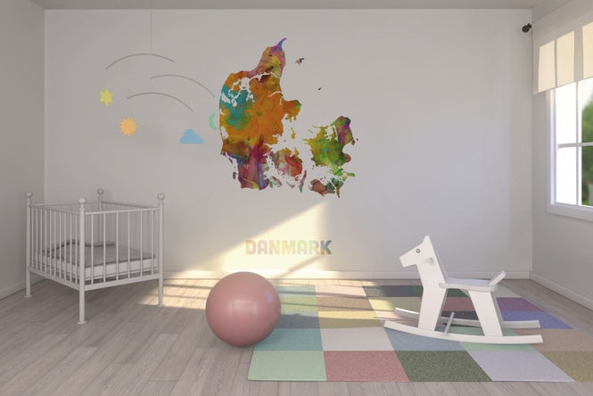 PHOTOWALL / Denmark Watercolor Map (e22712)