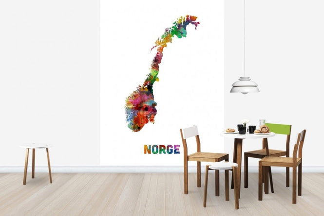 PHOTOWALL / Norway Watercolor Map (e22714)