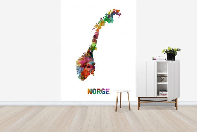 PHOTOWALL / Norway Watercolor Map (e22714)