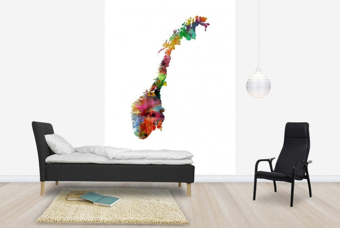 PHOTOWALL / Norway Watercolor Map (e22714)