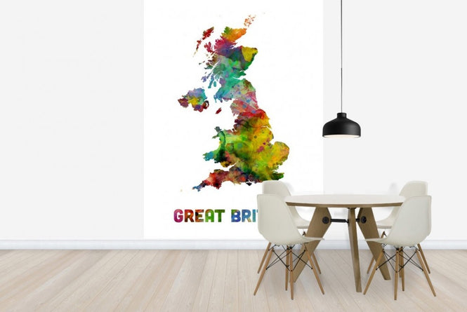 PHOTOWALL / Great Britain Watercolor Map (e22716)