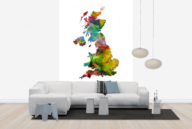 PHOTOWALL / Great Britain Watercolor Map (e22716)