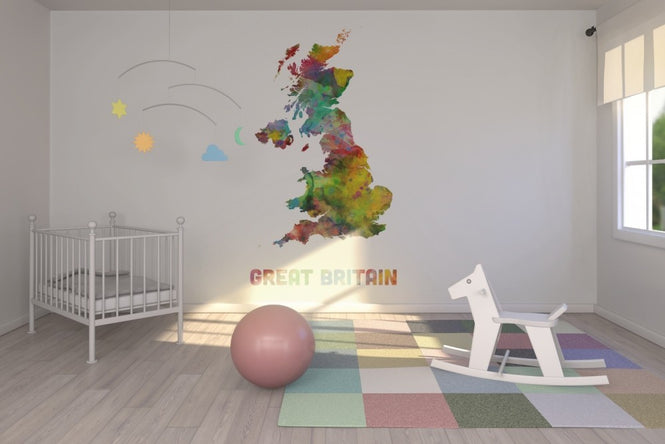 PHOTOWALL / Great Britain Watercolor Map (e22716)