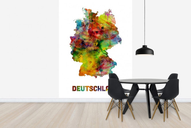 PHOTOWALL / Germany Watercolor Map (e22717)