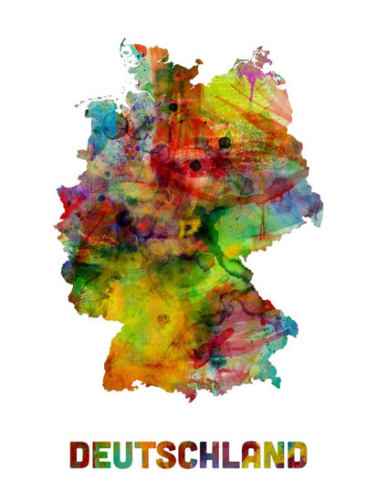 PHOTOWALL / Germany Watercolor Map (e22717)