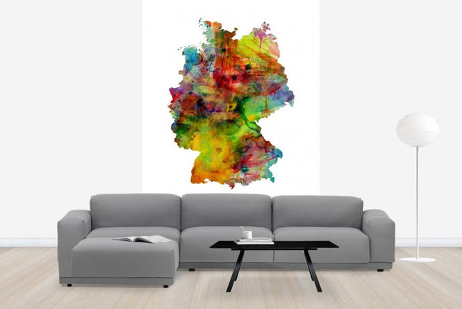 PHOTOWALL / Germany Watercolor Map (e22717)