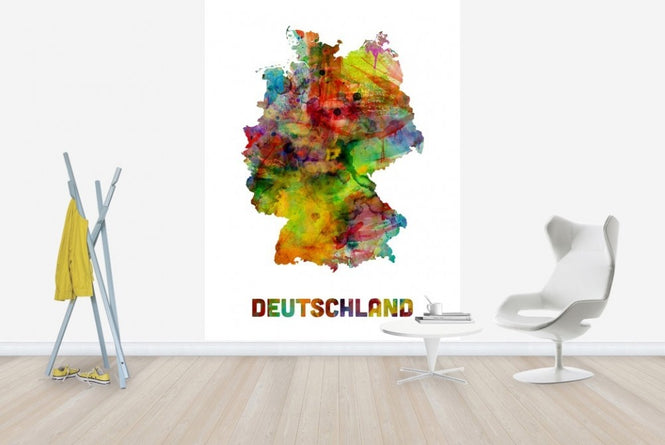 PHOTOWALL / Germany Watercolor Map (e22717)
