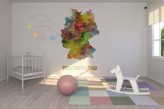 PHOTOWALL / Germany Watercolor Map (e22717)