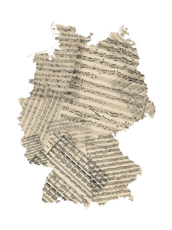 PHOTOWALL / Germany Old Music Sheet Map (e22718)