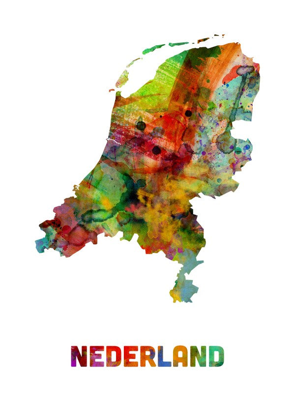 PHOTOWALL / Netherlands Watercolor Map (e22719)