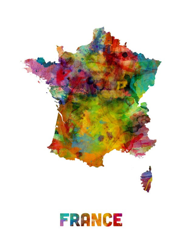 PHOTOWALL / France Watercolor Map (e22722)
