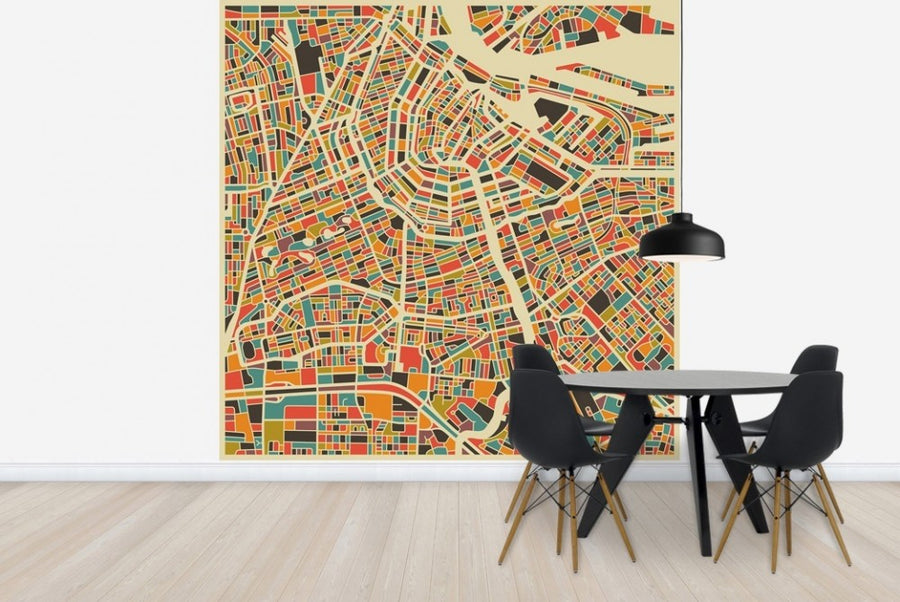 PHOTOWALL / Multicolor Map - Amsterdam (e22726)