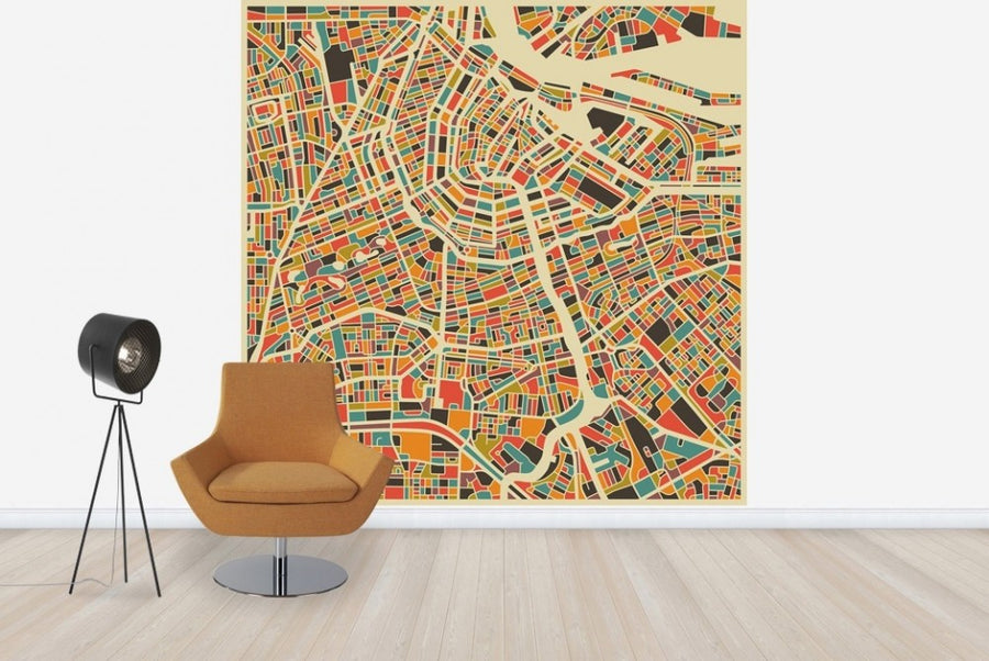 PHOTOWALL / Multicolor Map - Amsterdam (e22726)