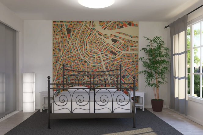PHOTOWALL / Multicolor Map - Amsterdam (e22726)