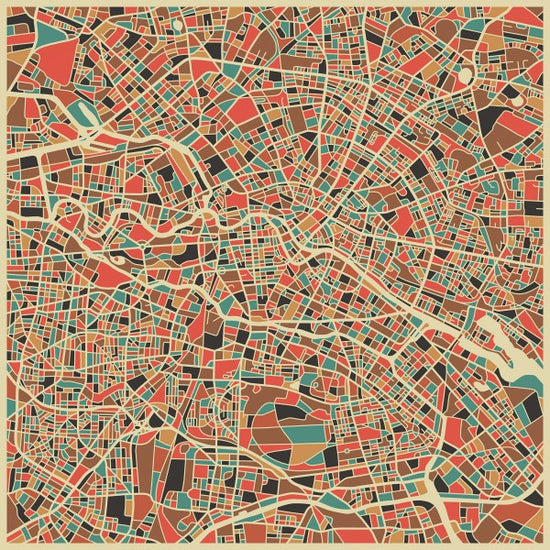PHOTOWALL / Multicolor Map - Berlin (e22728)